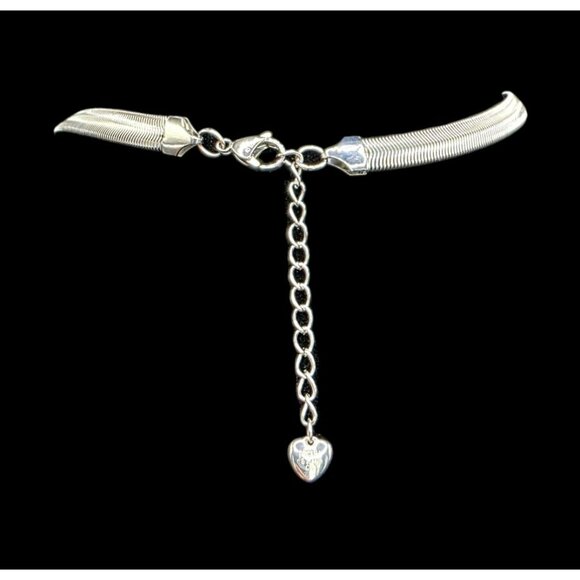 New Tocara Soft Herringbone Necklace Solange Silver Stainless Steel Slinky Chain - Picture 4 of 13